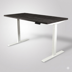 Twin 升降桌 黑梣木白桌腳