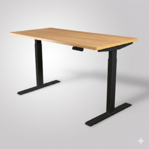 Twin 升降桌 橡木黑桌腳