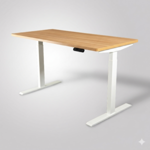 Twin 升降桌 橡木白桌腳
